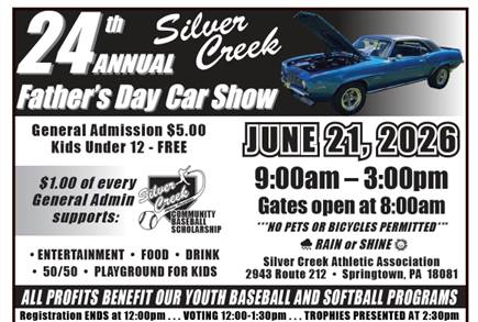 24th Annual Father’s Day Car Show-Silver Creek A.A.