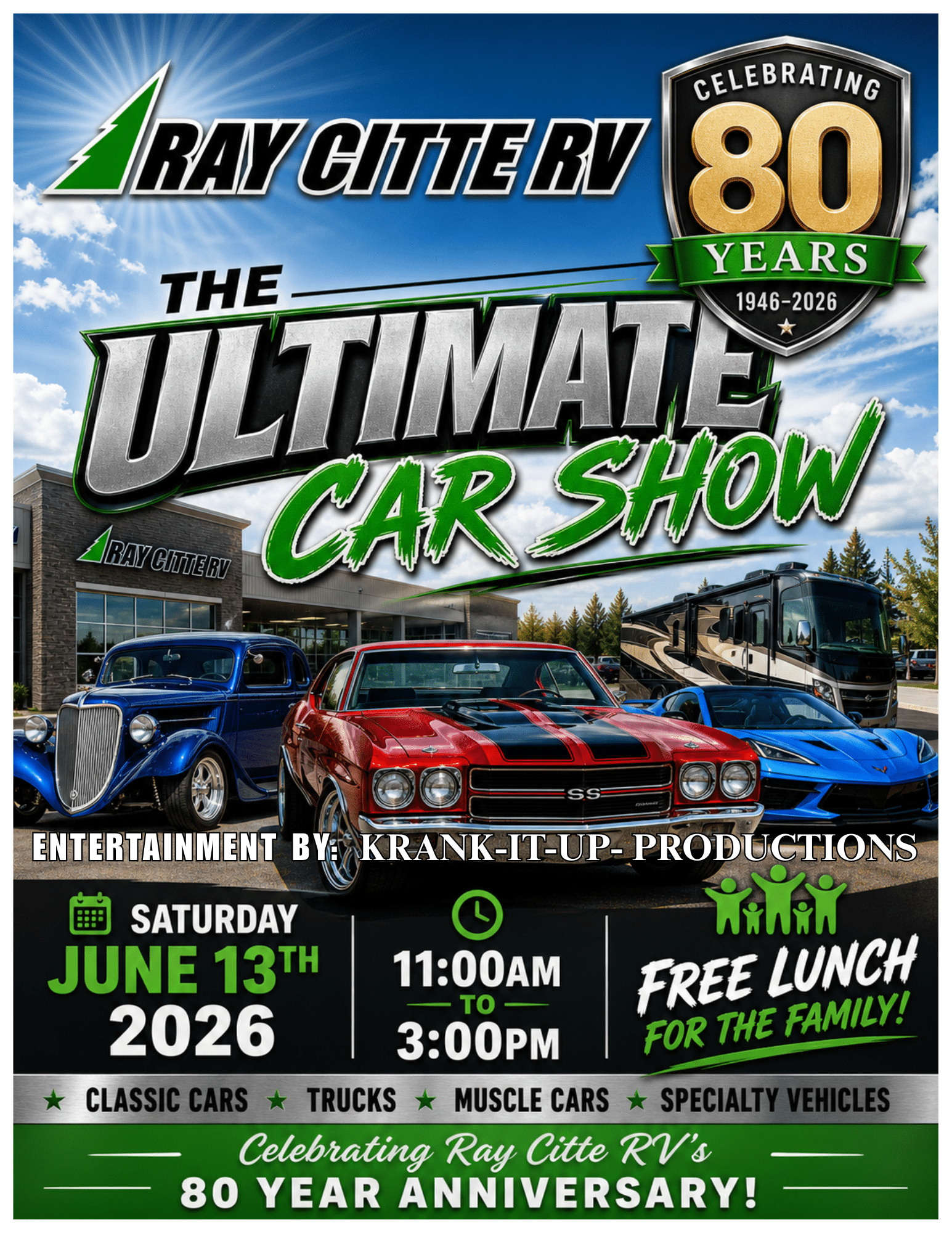 🚗 THE ULTIMATE CAR SHOW is coming to Ray Citte RV! 🚗
