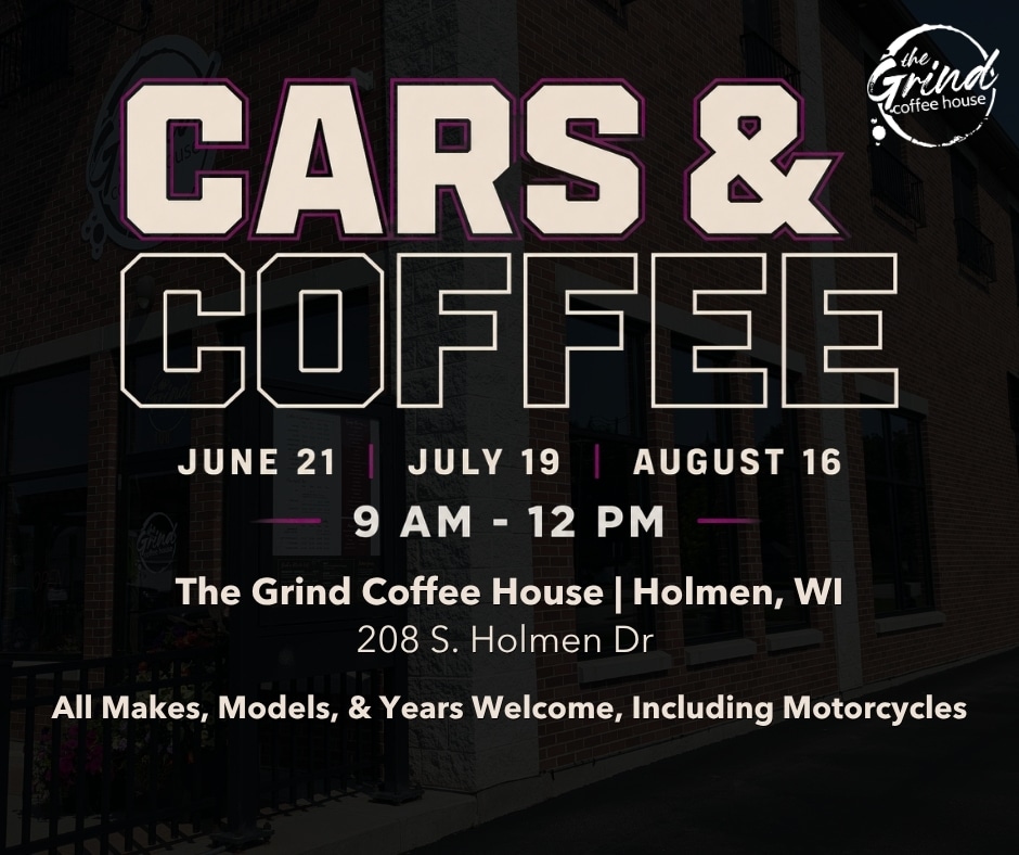 Cars & Coffee at The Grind Coffee House in Holmen, WI