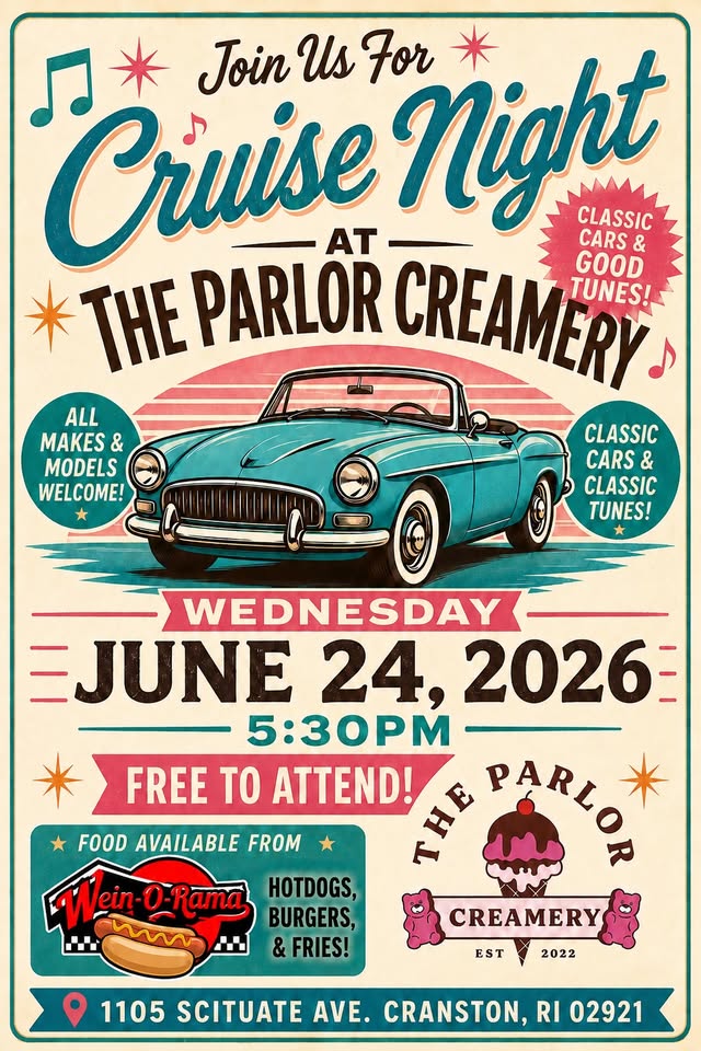 Cruise Night – June 24 @ The Parlor Creamery
