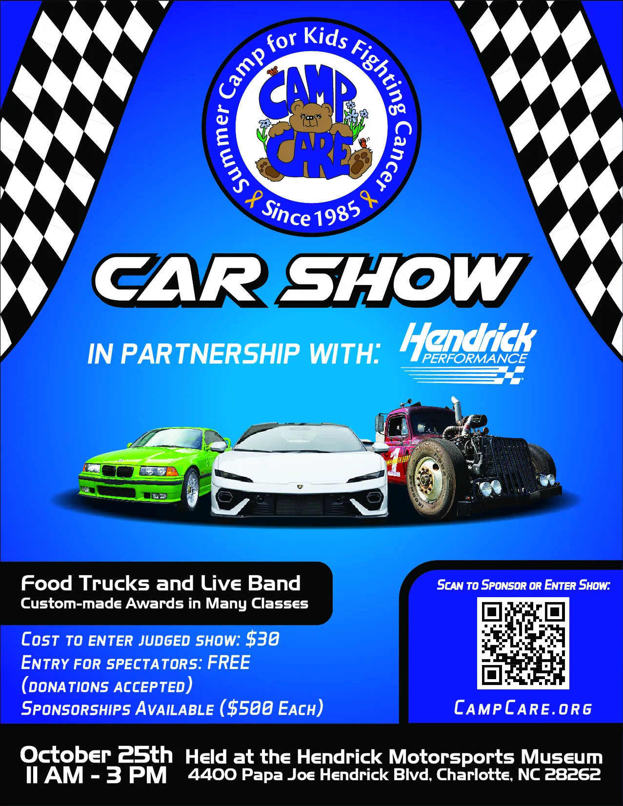 Camp CARE Car Show at Hendrick Motorsports Museum